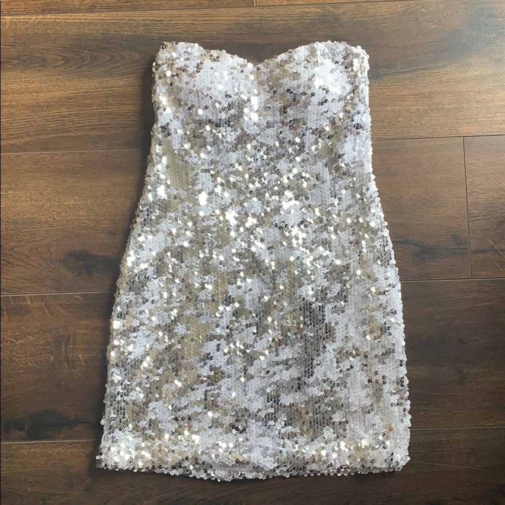 Lily Rose Strapless Sequin Mini Dress; Size XS